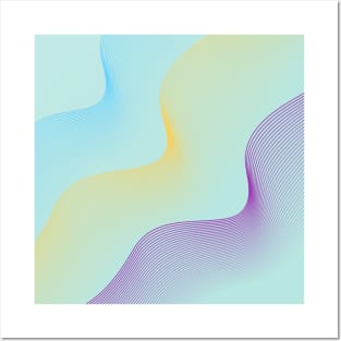 rainbow,the countless lines,mint,Exquisite curved shape Posters and Art